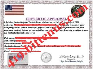 419Letter of Approval issued to Mr